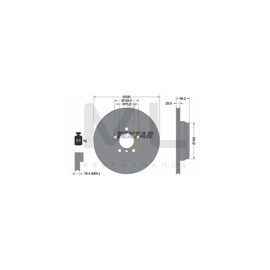 TEXTAR PRO 92241903 Brake Disc Internally Vented, Coated, without wheel hub, without wheel studs | ML Performance Car Parts