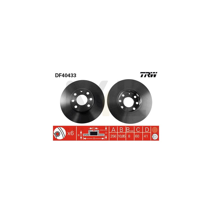 TRW DF4043 Brake Disc for OPEL ASTRA Solid, Painted | ML Performance Car Parts