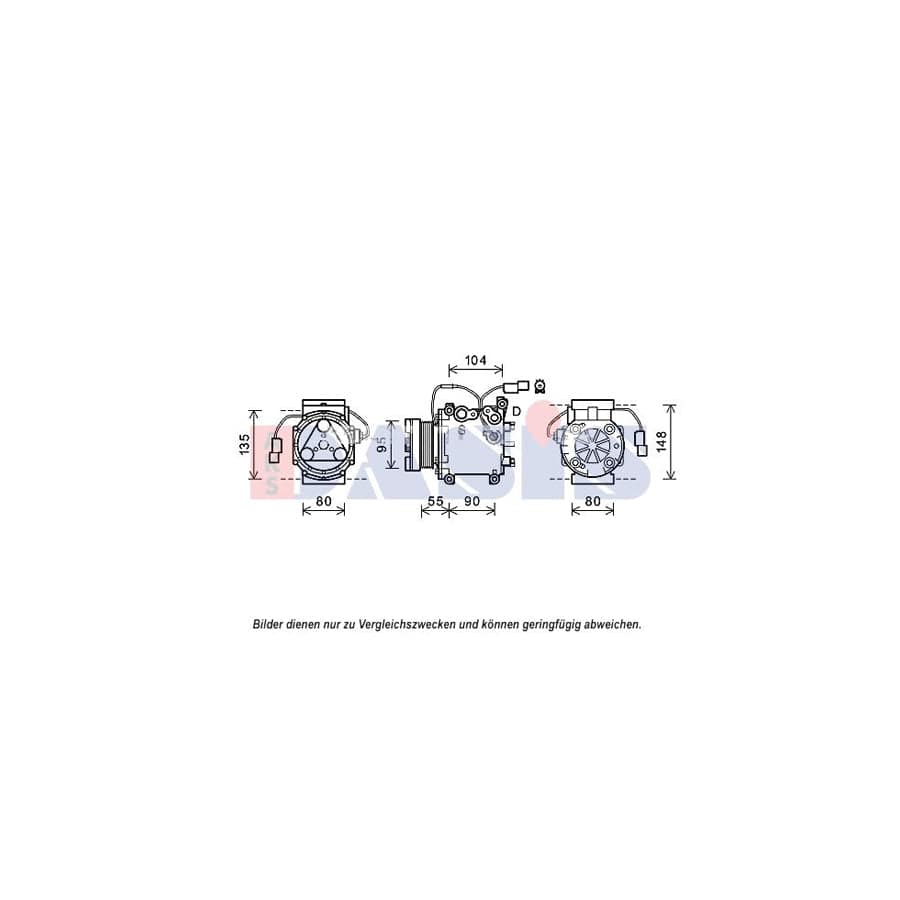 AKS Dasis 852674N Compressor, Air Conditioning For Mitsubishi Grandis (Na4W) | ML Performance UK