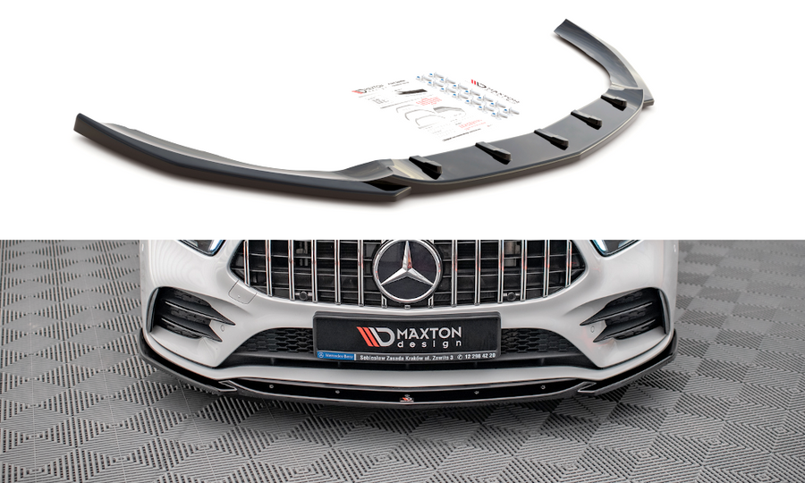 Maxton Design ME-A-177-AMGLINE-FD2T Front Splitter V.5 Mercedes Benz A35 AMG / AMG-Line W177 | ML Performance UK Car Parts