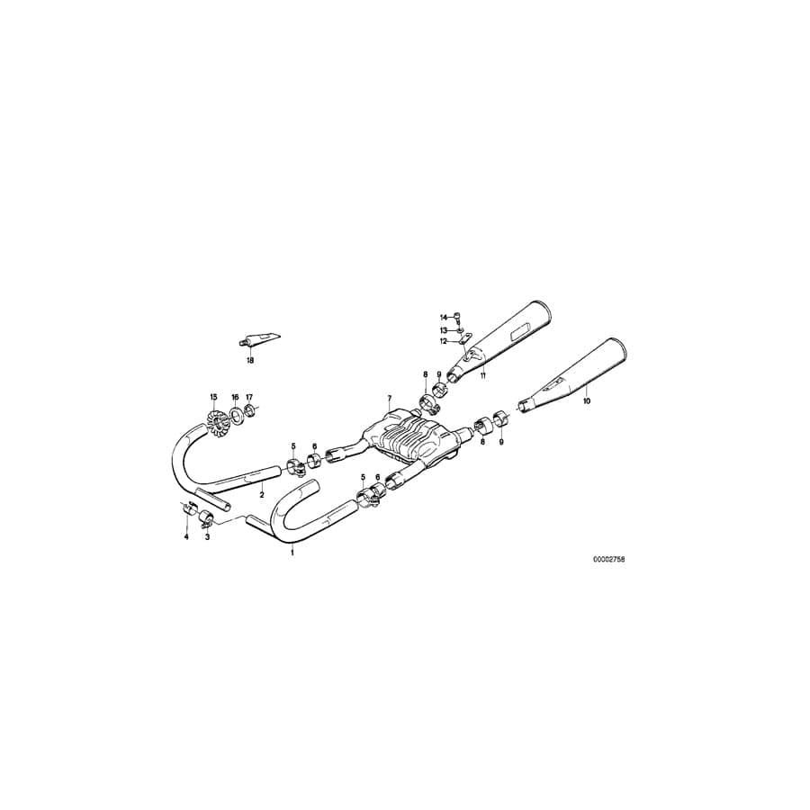 Genuine BMW 18111452182 65 Exhaust Pipe, Right (Inc.  & R 65 RT) | ML Performance UK Car Parts