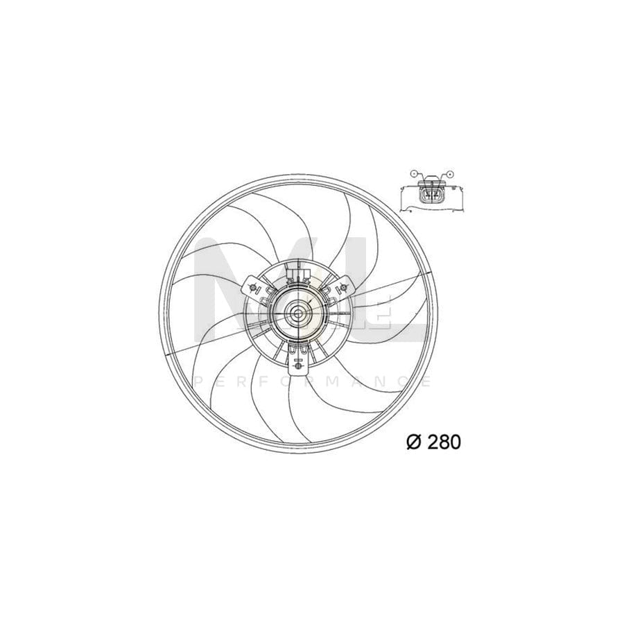 MAHLE ORIGINAL CFF 165 000P Fan, radiator for vehicles without air conditioning, ???: 280mm | ML Performance Car Parts