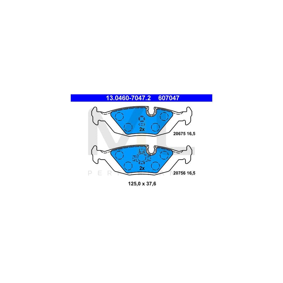 ATE 13.0460-7047.2 Brake pad set excl. wear warning contact, prepared for wear indicator | ML Performance Car Parts