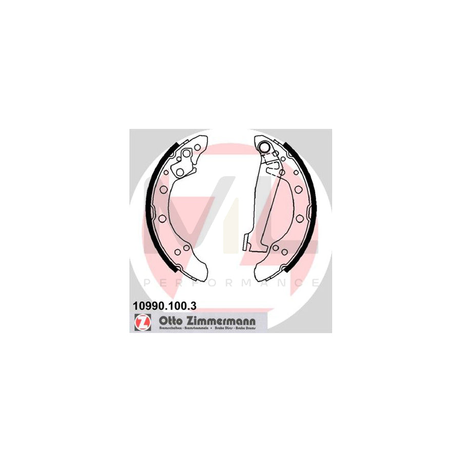 ZIMMERMANN 10990.100.3 Brake Shoe Set Photo corresponds to scope of supply, with lever | ML Performance Car Parts