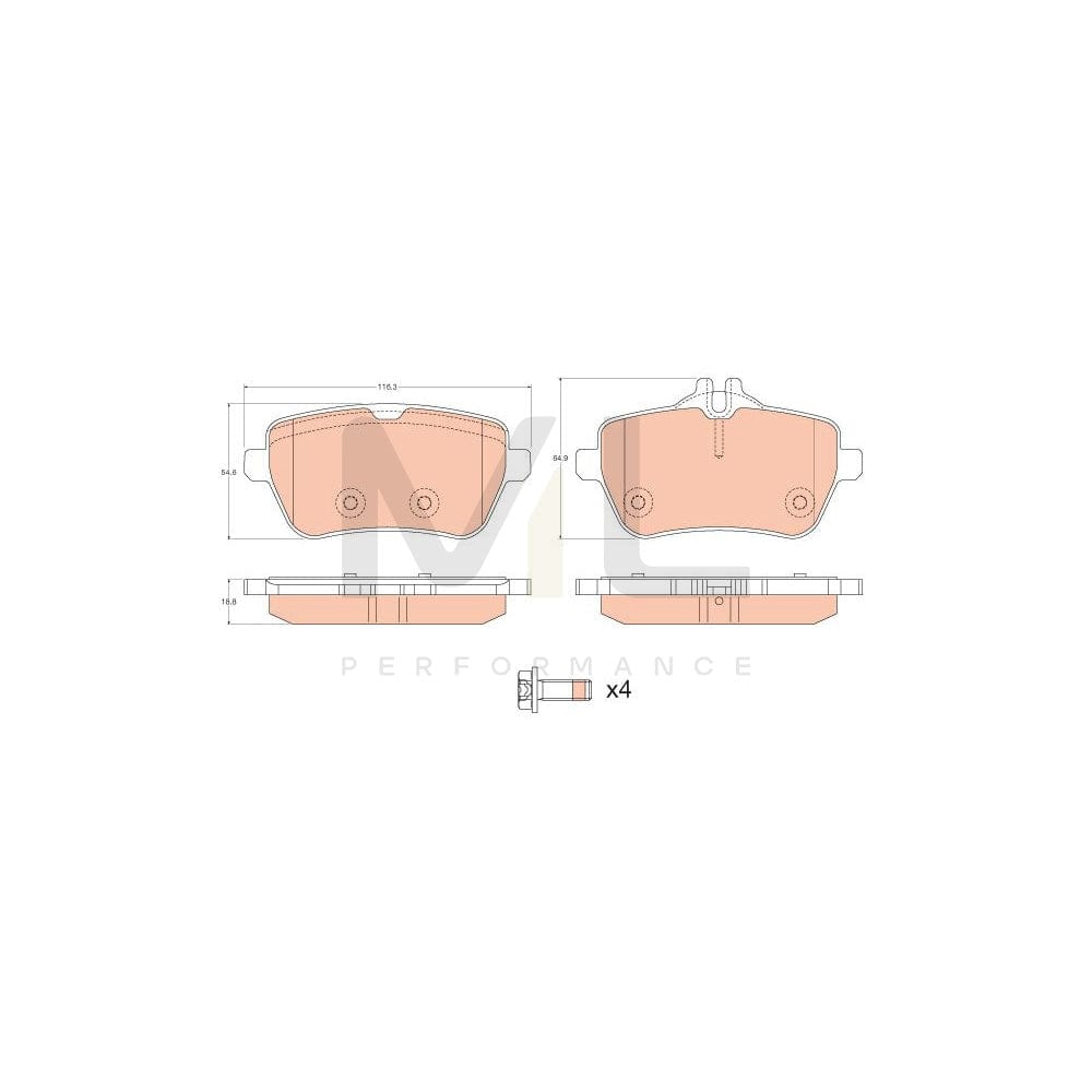 TRW Gdb2014 Brake Pad Set Prepared For Wear Indicator | ML Performance Car Parts