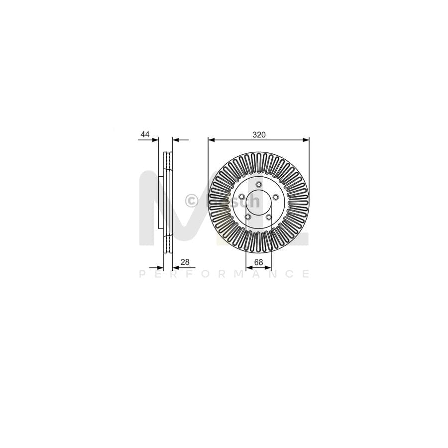 BOSCH 0 986 479 D19 Brake Disc Internally Vented, Vented, Coated, High-carbon | ML Performance Car Parts