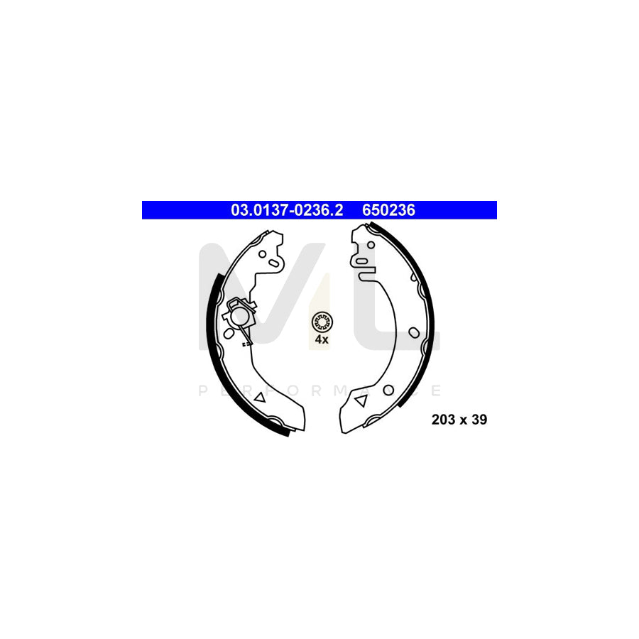 ATE 03.0137-0236.2 Brake Shoe Set for FORD FIESTA | ML Performance Car Parts