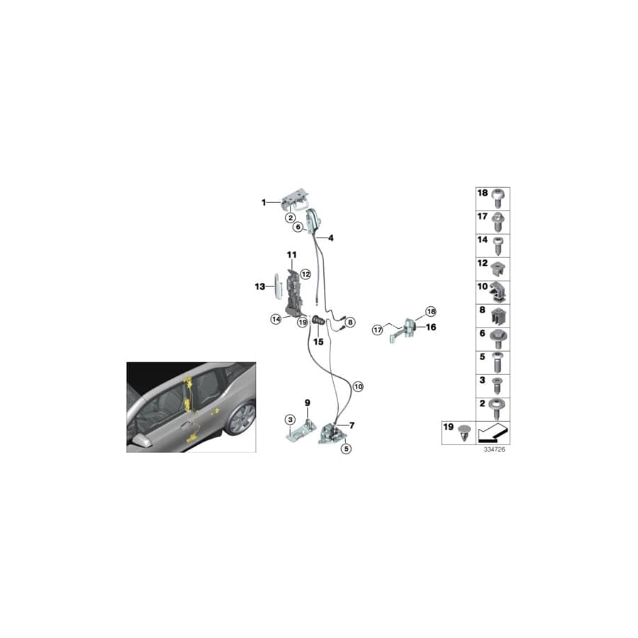 Genuine BMW 51227291032 System Lock, Lower Right (Inc. i3 120Ah Rex, i3s 120Ah Rex & i3s 120Ah) | ML Performance UK Car Parts