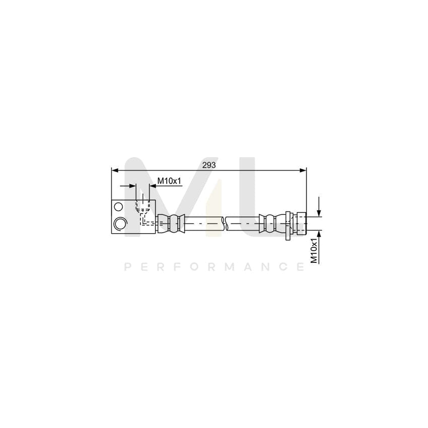 BOSCH 1 987 481 622 Brake Hose 255mm, M10x1 | ML Performance Car Parts