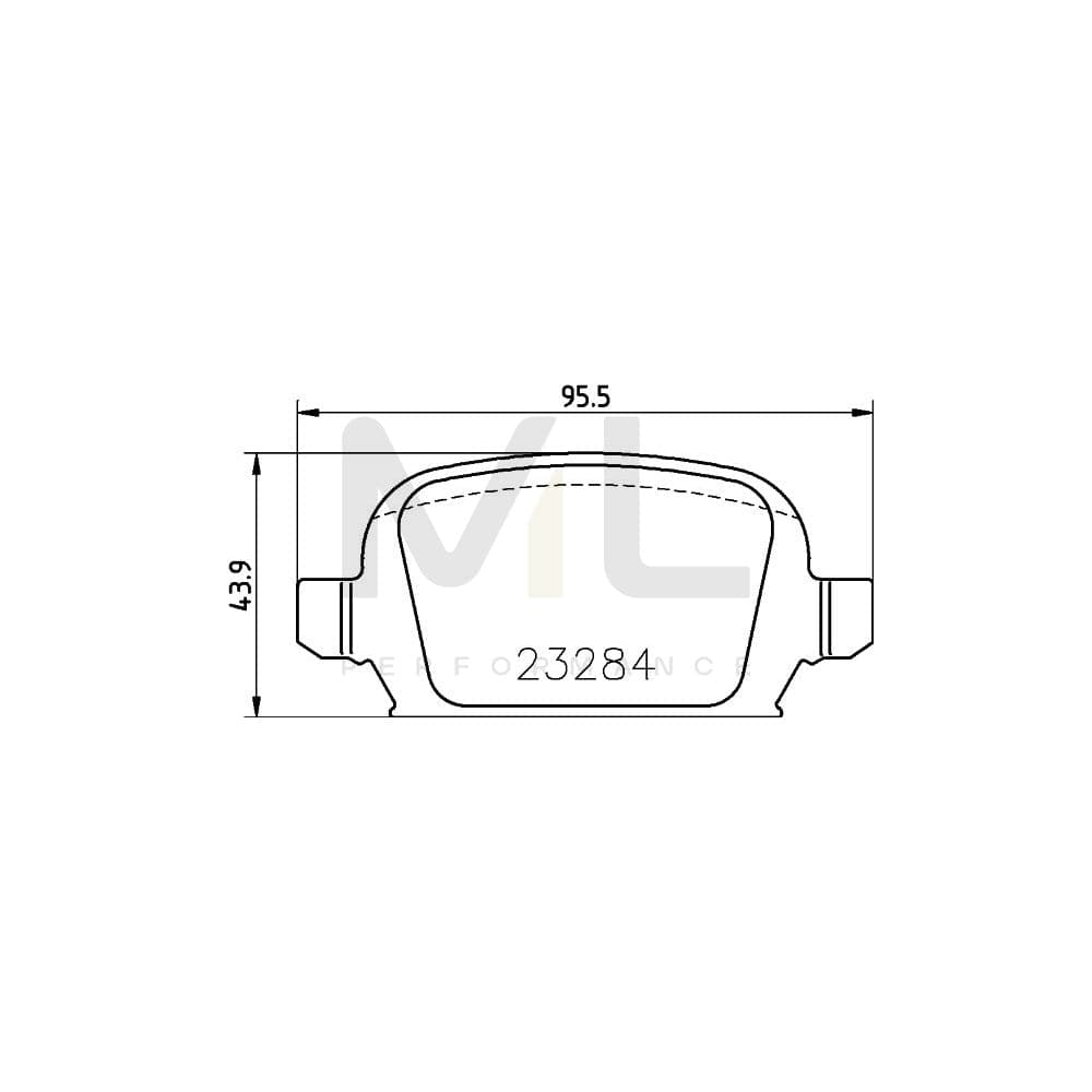 Hella 8DB 355 018-641 Brake Pad Set With Acoustic Wear Warning, With Brake Caliper Screws, With Accessories | ML Performance Car Parts