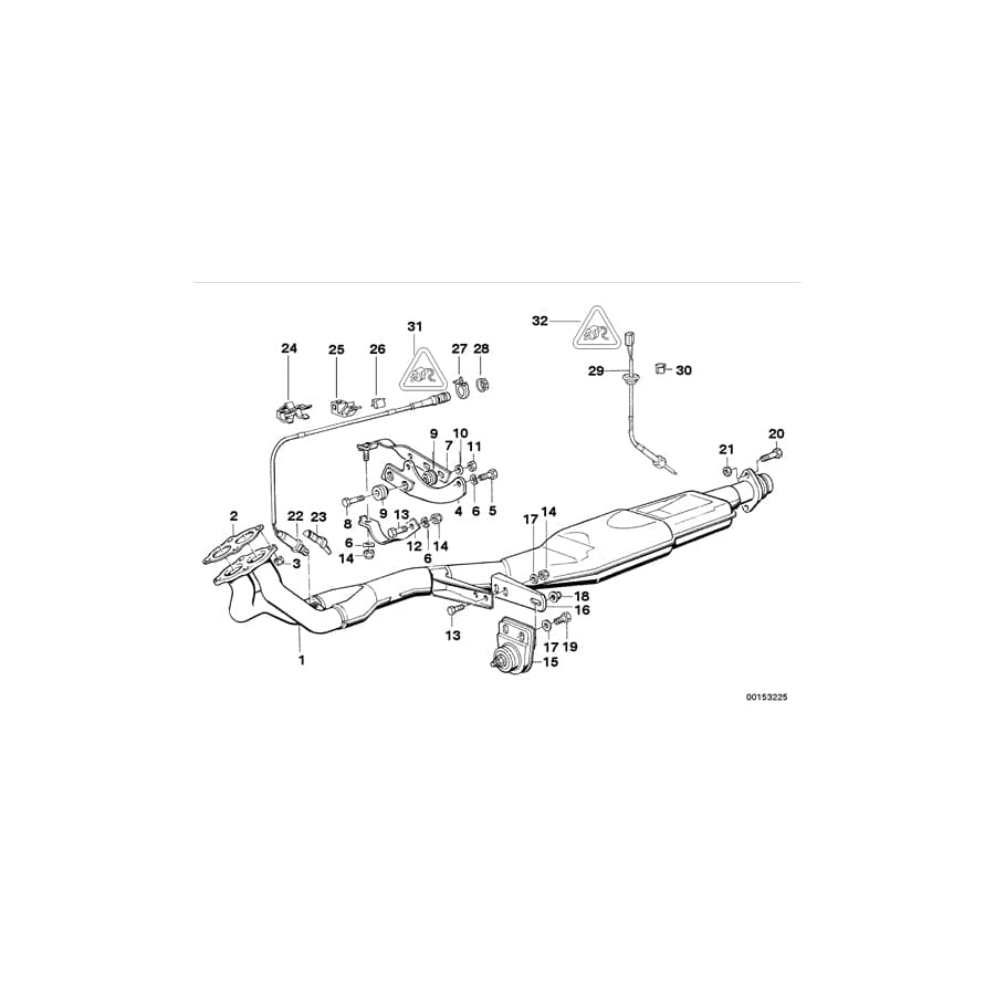 Genuine BMW 11761716471 E30 Rp-Exhaust Pipe Catalytic Converter (Inc. 316i & 318i) | ML Performance UK Car Parts