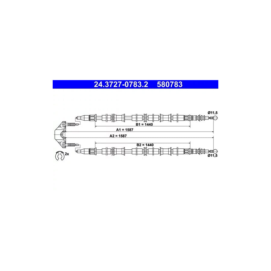 ATE 24.3727-0783.2 Hand Brake Cable