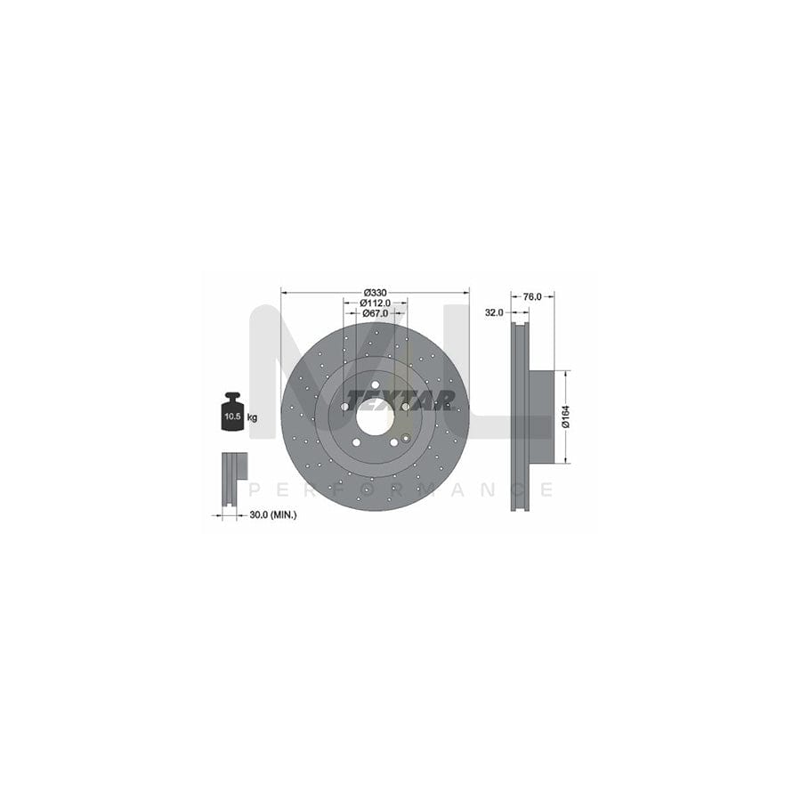 TEXTAR 92099200 Brake Disc suitable for MERCEDES-BENZ S-Class Internally Vented, Perforated, without wheel hub, without wheel studs | ML Performance Car Parts