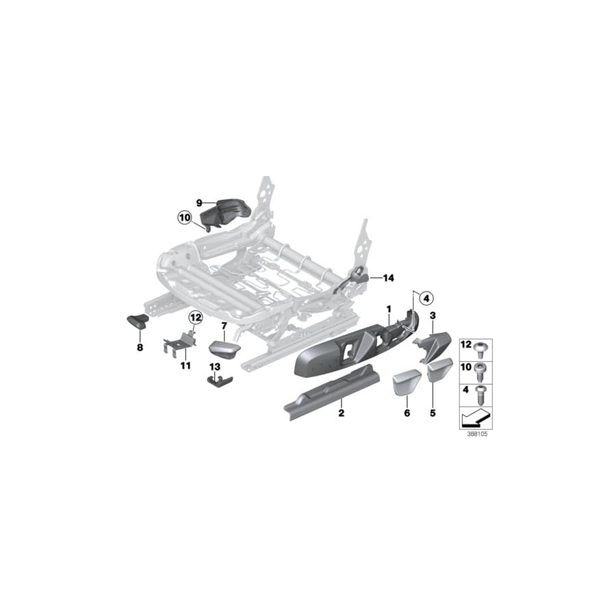 Genuine BMW 52107308185 F34 F31 F30 Cover, Belt Catch Left VENETOBEIGE (Inc. 320i ed, 428i & 316d) | ML Performance UK Car Parts