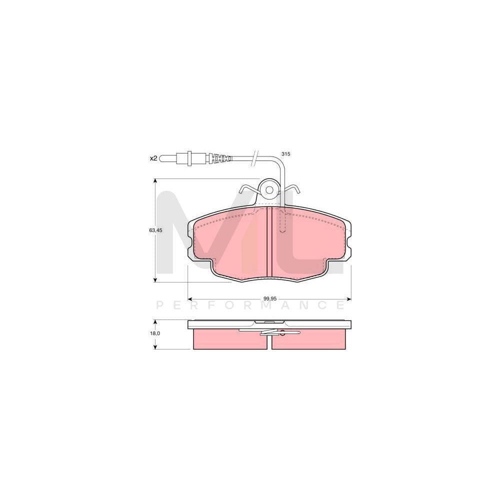 TRW Gdb114 Brake Pad Set For Citroën Zx Incl. Wear Warning Contact, With Brake Caliper Screws, With Accessories | ML Performance Car Parts