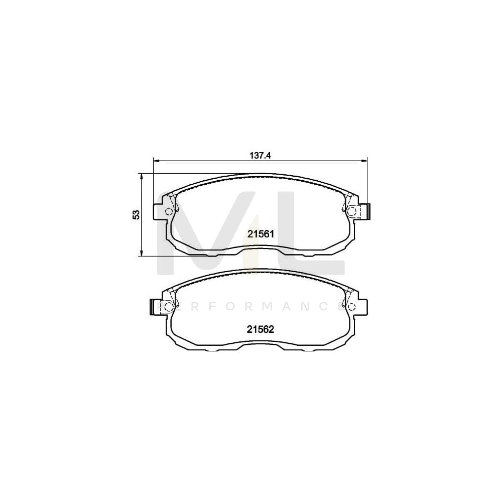 Hella 8DB 355 013-991 Brake Pad Set With Acoustic Wear Warning | ML Performance Car Parts