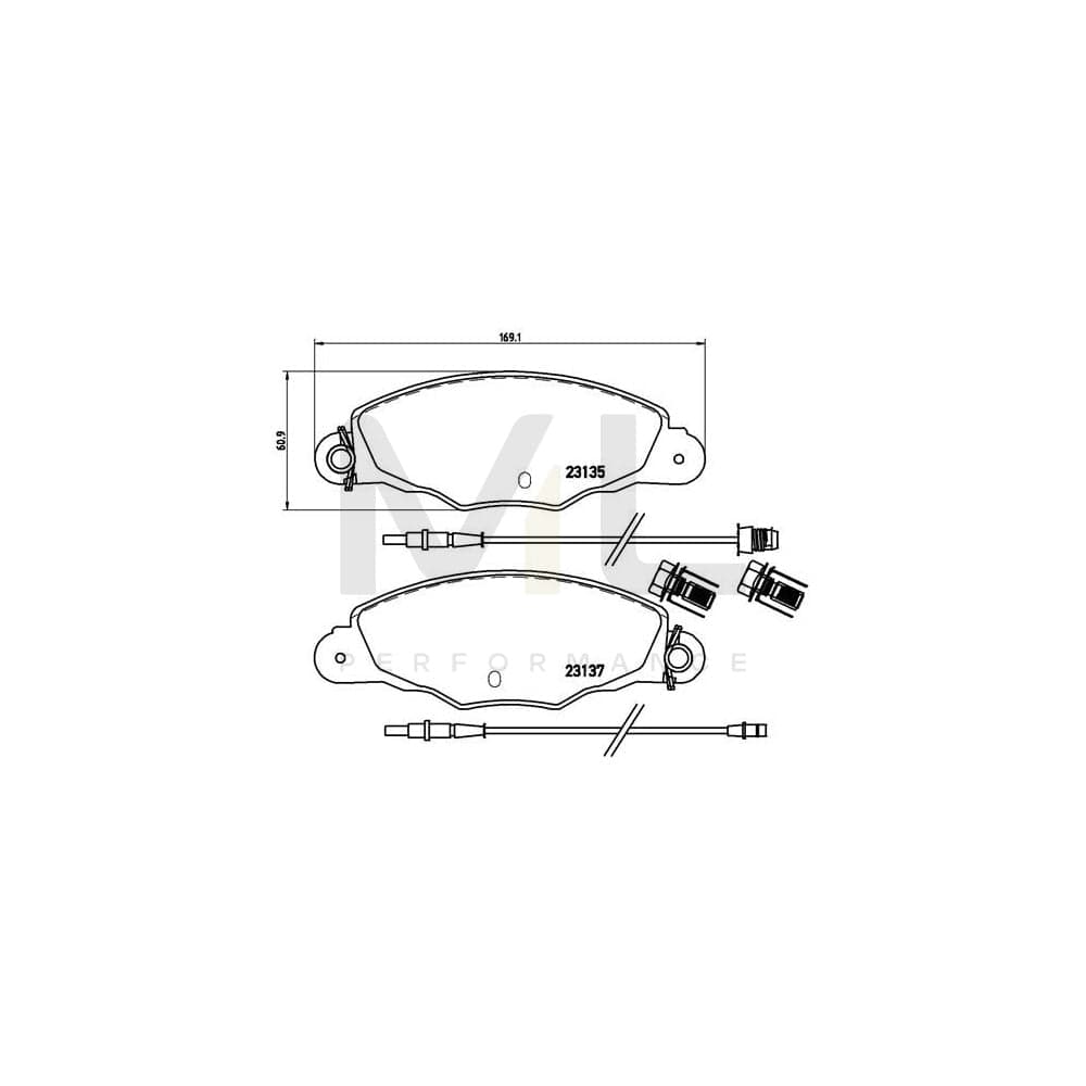 Brembo P 61 061 Brake Pad Set With Brake Caliper Screws | ML Performance Car Parts