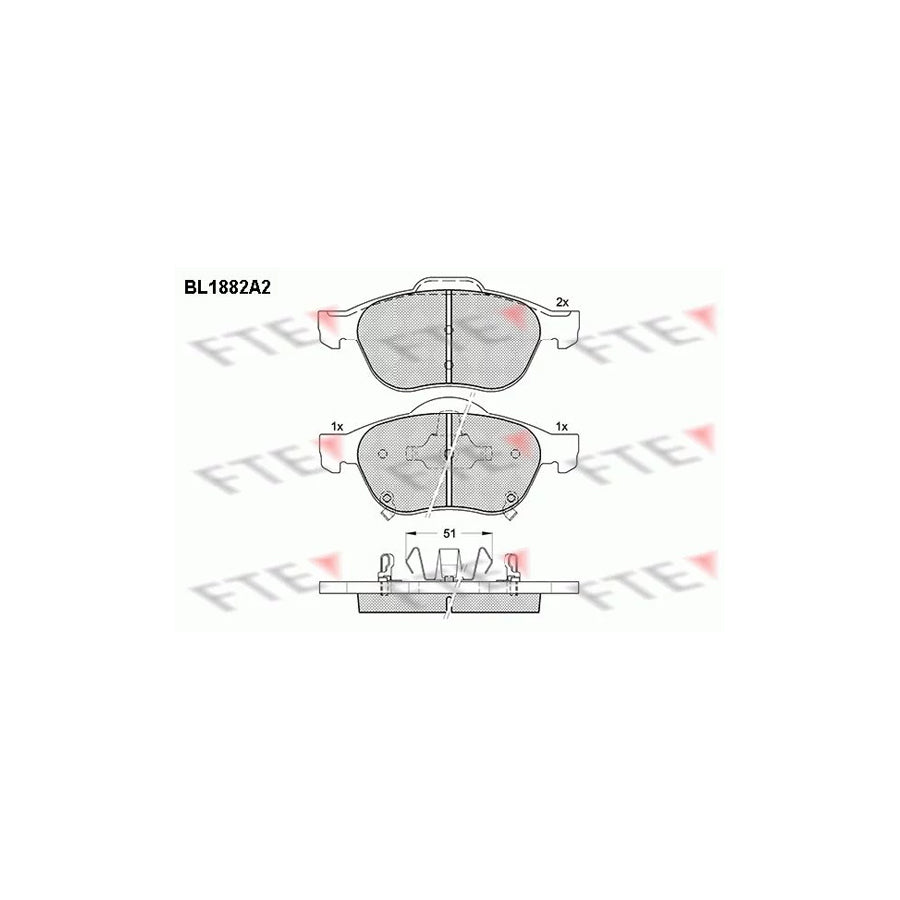 Fte BL1882A2 Brake Pad Set For Toyota Avensis | ML Performance UK Car Parts