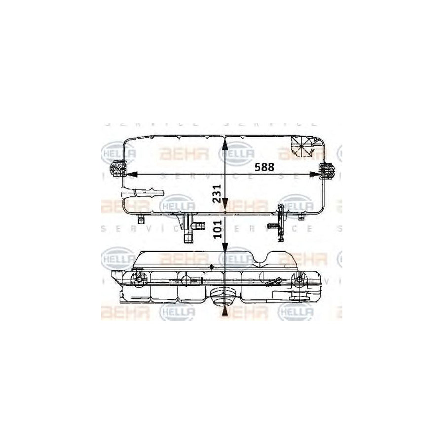 Hella 8MA 376 705-311 Coolant Expansion Tank