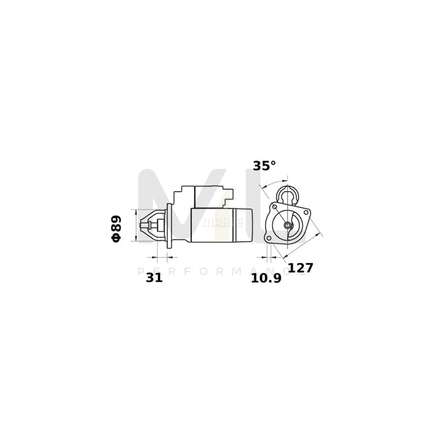 MAHLE ORIGINAL MS 422 Starter motor 12V 2,2kW, Teeth Quant.: 19 | ML Performance Car Parts