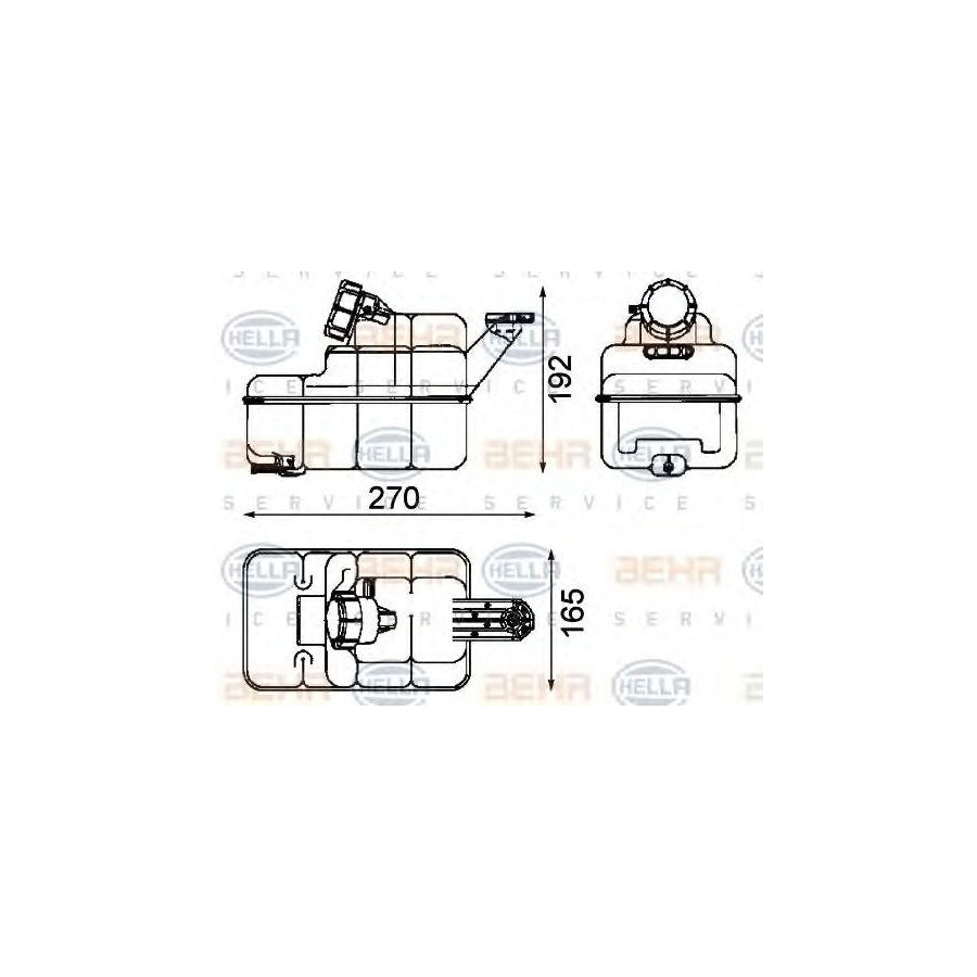 Hella 8MA 376 705-271 Coolant Expansion Tank