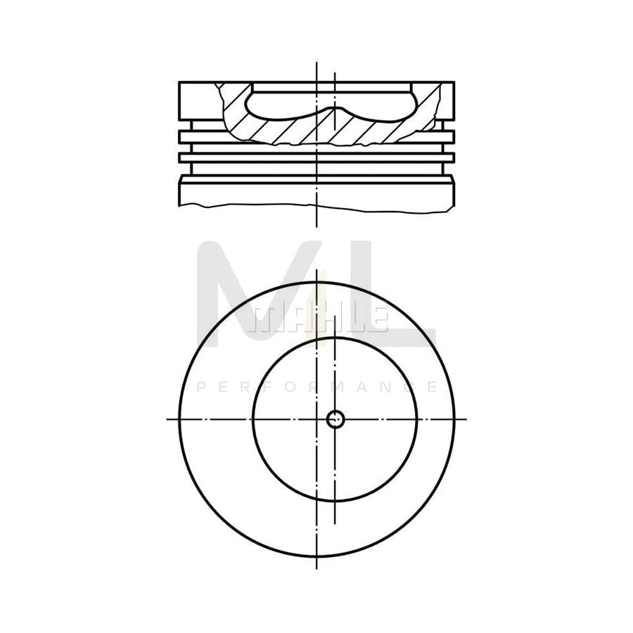 MAHLE ORIGINAL 009 07 00 Piston 93,0 mm, with cooling duct, with piston ring carrier | ML Performance Car Parts