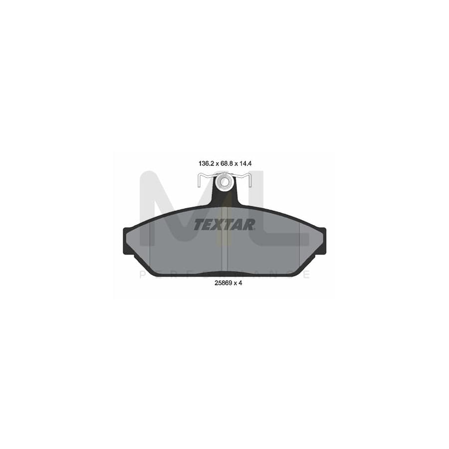 TEXTAR 2586901 Brake pad set not prepared for wear indicator | ML Performance Car Parts