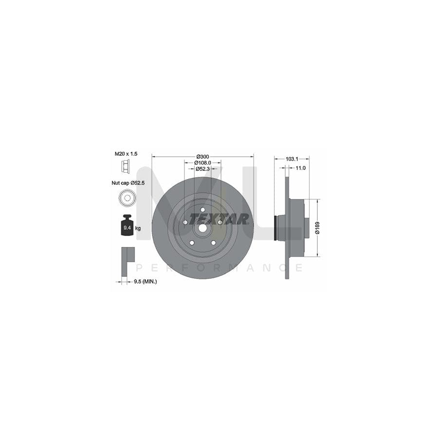 TEXTAR 92239600 Brake Disc Solid, with integrated magnetic sensor ring, with wheel bearing | ML Performance Car Parts