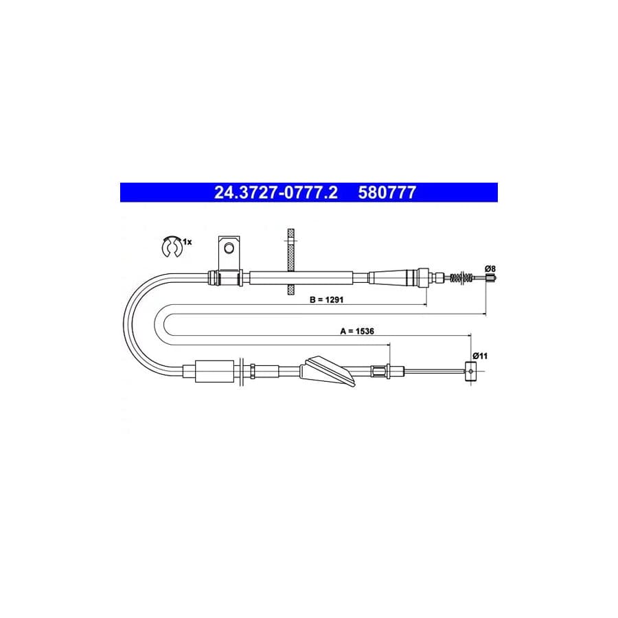 ATE 24.3727-0777.2 Hand Brake Cable