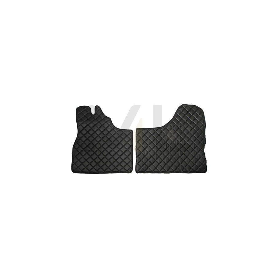 F-CORE FL19 BLACK Floor mat set Leatherette, Front, Quantity: 2, Black | ML Performance Car Parts