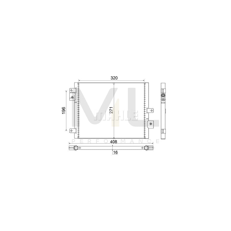 MAHLE ORIGINAL AC 354 000S Air conditioning condenser without dryer | ML Performance Car Parts