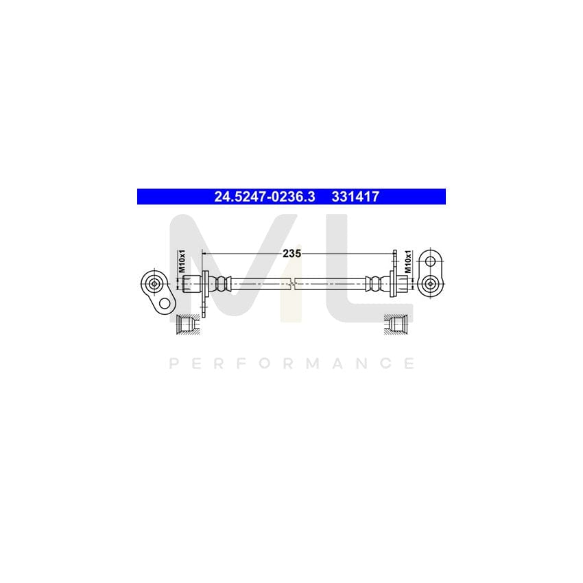 ATE 24.5247-0236.3 Brake Hose 235mm | ML Performance Car Parts