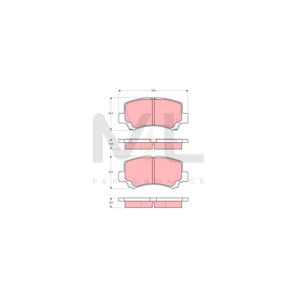 TRW Gdb3221 Brake Pad Set Not Prepared For Wear Indicator, With Accessories | ML Performance Car Parts