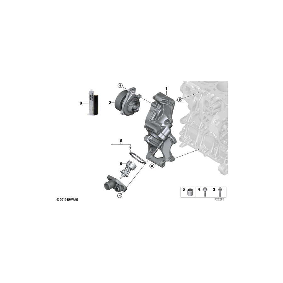 Genuine BMW 11518591069 F45 F46 F48 Water Pump (Inc. X1 25dX, X1 18d & 218dX) | ML Performance UK Car Parts