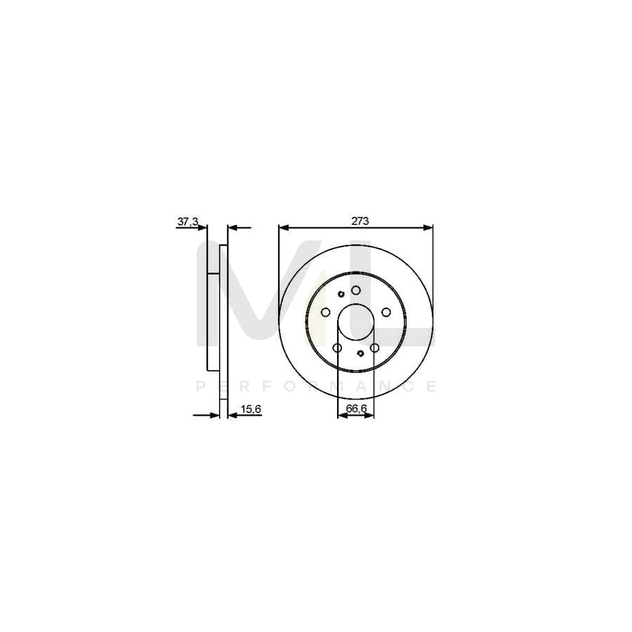 BOSCH 0 986 479 432 Brake Disc Solid, Oiled | ML Performance Car Parts