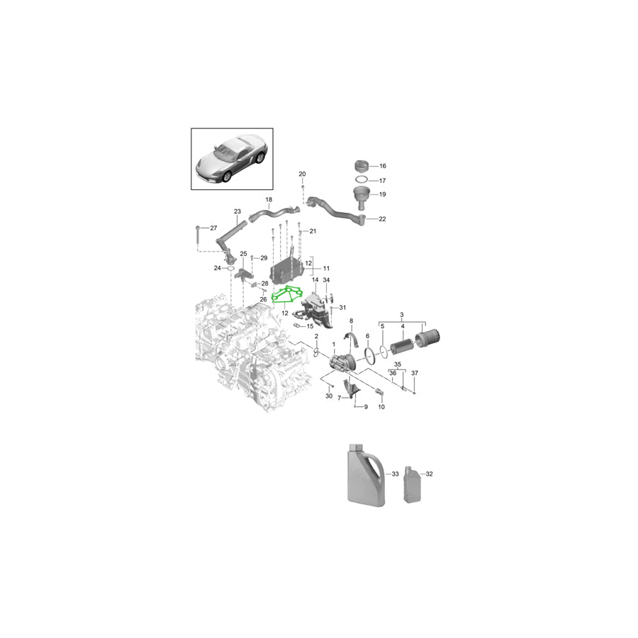 Genuine Porsche Oil Cooler Gasket Porsche 982 Boxster / 982 Cayman | ML Performance UK Car Parts