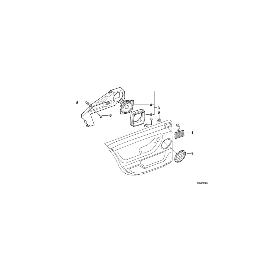 Genuine BMW 65138352439 E38 Left Top Hifi Medium Treble Loudspeaker SCHWARZ (Inc. 728iL, 735i & 740iL) | ML Performance UK Car Parts