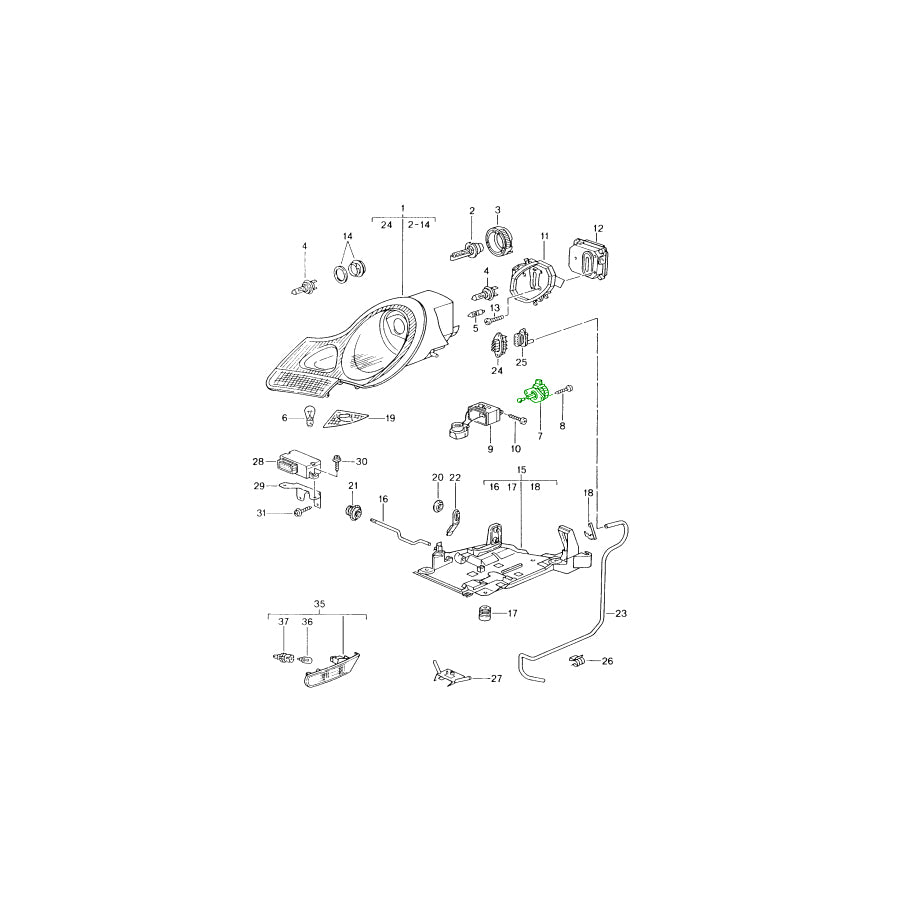 Genuine Porsche Electric Motor Headlamp Levelling System Litronic Headlamp Porsche 986 Boxster / 996 | ML Performance UK Car Parts