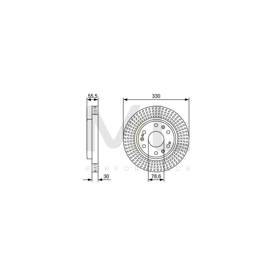 BOSCH 0 986 479 W30 Brake Disc Vented, Oiled | ML Performance Car Parts