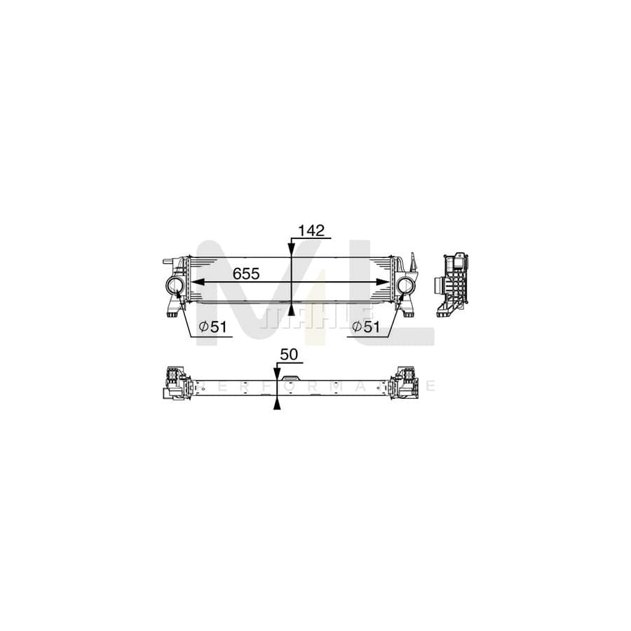 MAHLE ORIGINAL CI 153 000P Intercooler suitable for MERCEDES-BENZ VITO | ML Performance Car Parts