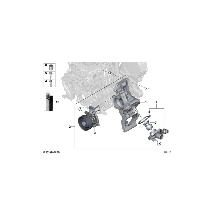 Genuine BMW 11518591068 F55 F56 Water Pump (Inc. Cooper D & One D) | ML Performance UK Car Parts