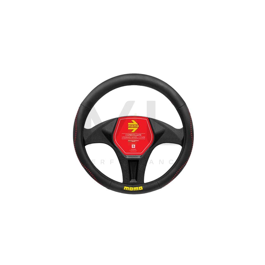 Momo STREET SWC018BR Steering wheel cover Black/Red, Ø: 38-39cm, PVC | ML Performance Car Parts