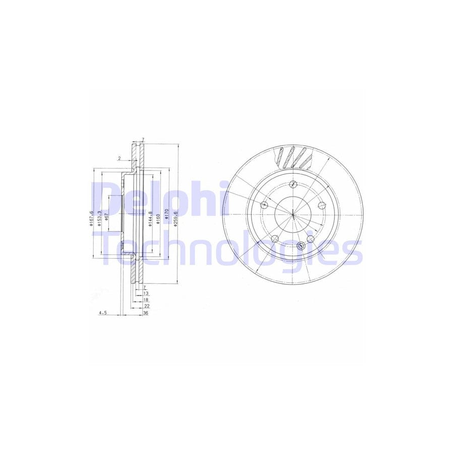 Delphi Bg3395 Brake Disc Suitable For Mercedes-Benz A-Class (W168)