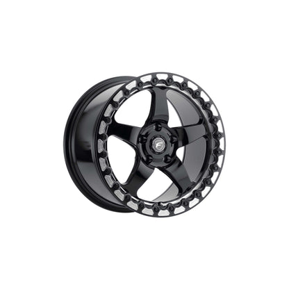 Forgestar F00171163P43 17x11 D5 Beadlock Standard 5x120.65 ET43 BS7.8 Gloss Black Machined Drag Racing Wheel