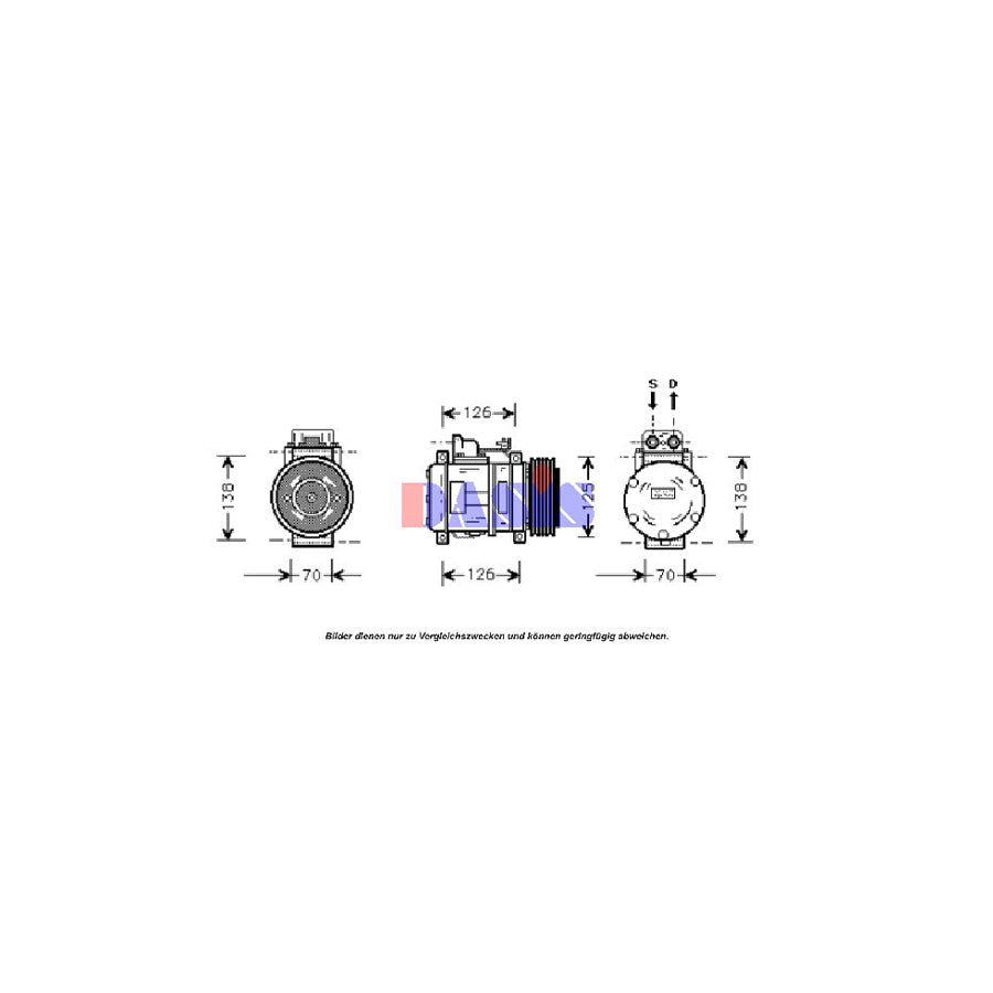 AKS Dasis 850420N Compressor, Air Conditioning Suitable For Mercedes-Benz S-Class | ML Performance UK