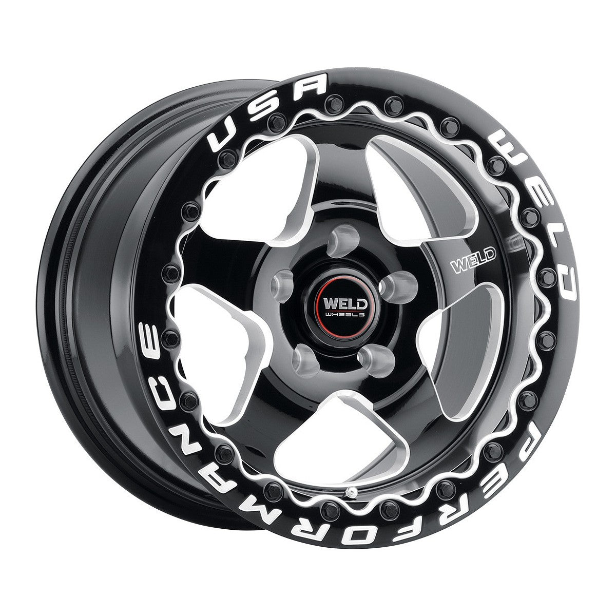 Weld S904B2067P28 Ventura Beadlock S904 Wheel 15x12 5x114.3 ET28 BS7.6 Gloss Black MIL - DIA