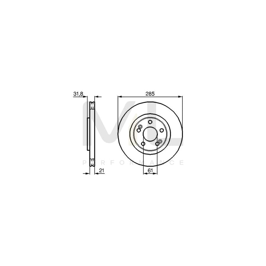 BOSCH 0 986 478 719 Brake Disc for RENAULT 21 Saloon Internally Vented, Vented, Oiled | ML Performance Car Parts