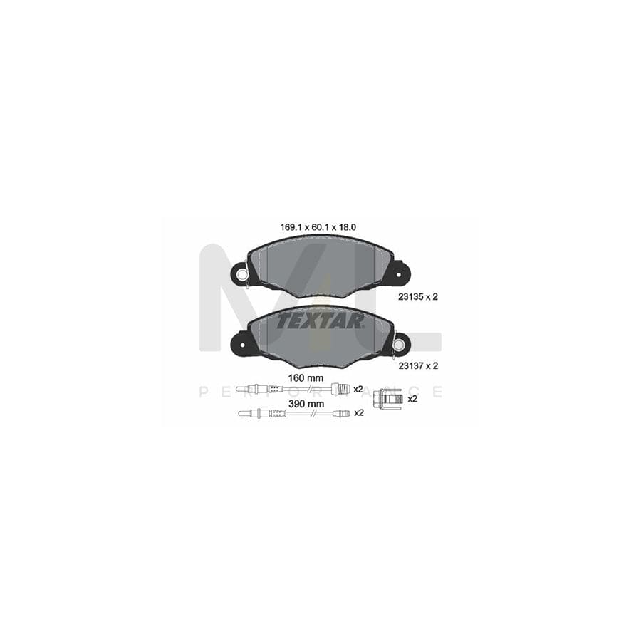 TEXTAR 2313503 Brake pad set incl. wear warning contact, with brake caliper screws | ML Performance Car Parts