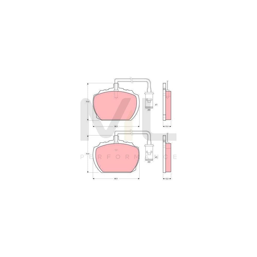 TRW Gdb783 Brake Pad Set For Rover 2000-3500 Hatchback (Sd1) Incl. Wear Warning Contact | ML Performance Car Parts