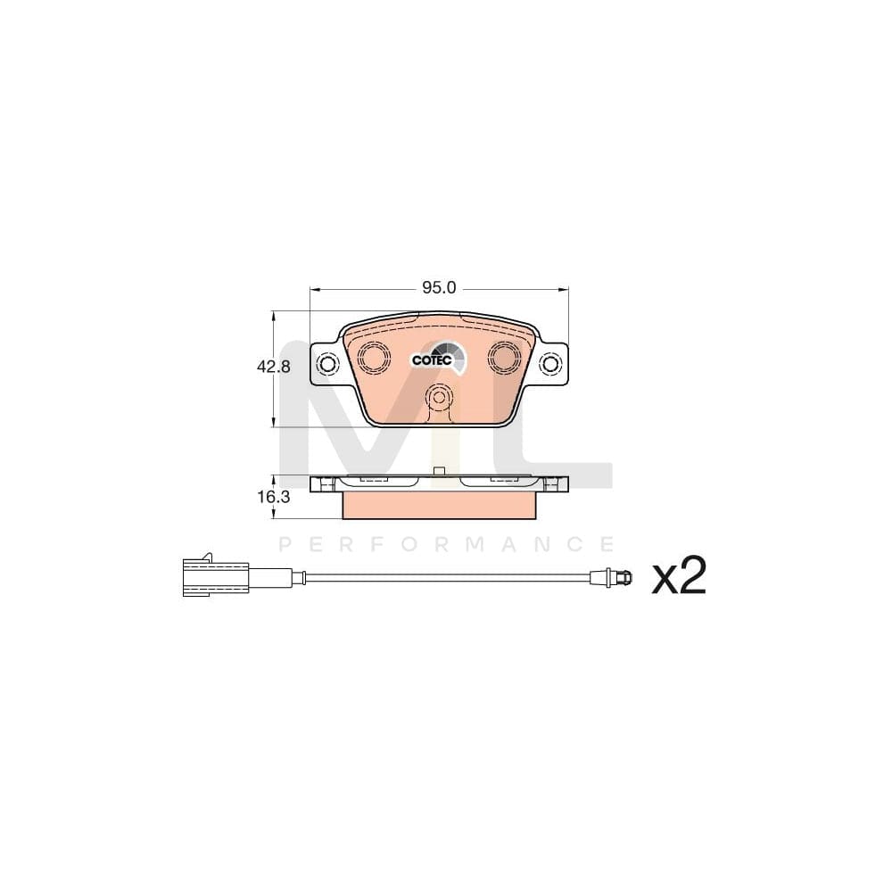 TRW Cotec Gdb2054 Brake Pad Set Incl. Wear Warning Contact | ML Performance Car Parts